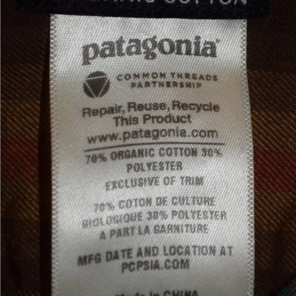 Patagonia Mens XL Organic Cotton Flannel Button Shirt Brown Plaid - Picture 3 of 4